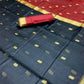 DEIANA'S Beautiful Designer Golden zari Soft Cotton Saree - Navy Blue - Swadesiicart