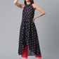 Ahalyaa Women Red Crepe Solid kurta Pant with Printed Jacket | Swadesiicart