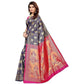 Vamika Banarasi Jaquard Blue Weaving Saree (BANARASI 04) | Swadesiicart