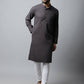 Even Apparels Black Color Pure Cotton Men's Kurta With Band Collar (CHK1166) | Swadesiicart
