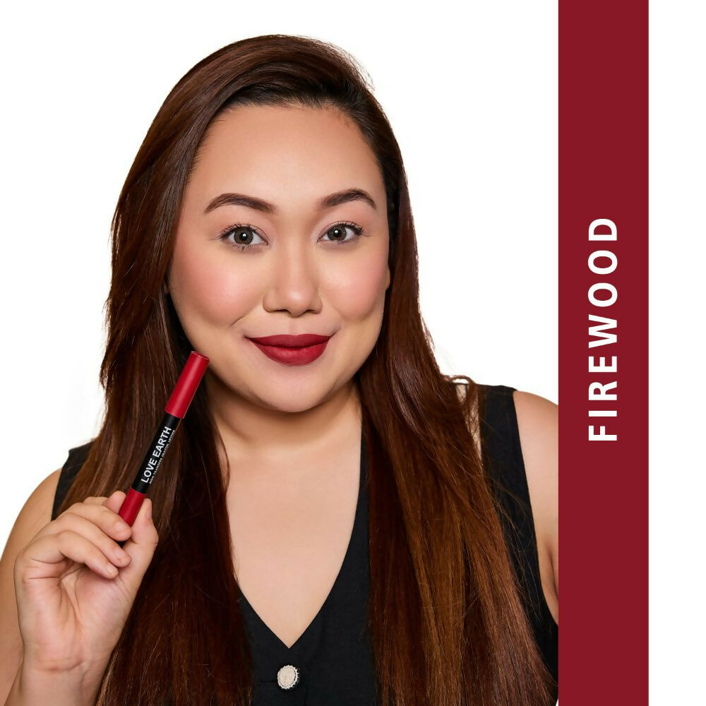 Love Earth Lip Crayon Non-Transfer Lipstick 1.O And Sharpener - Swadesiicart
