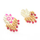 Mominos Fashion Johar Kamal Gold-Polished Kundan Pink Meenakari Earrings - Swadesiicart