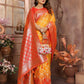 Anaita Yellow kochi Silk With Beautiful Checks Weaving Saree With Blouse