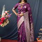 Jyoti Fashion Women's Wine Paithani Silk Zari Woven Saree with Blouse | Swadesiicart