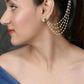 NVR Pearl Studded Classic Gold-Polished 4 Line Ear Chain Ear Cuff | Swadesiicart