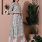 Jyoti Fashion Women's Off White Cotton Floral Digital Printed Kurta with Trouser & Dupatta | Swadesiicart