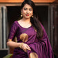 Purple Silk Woven Saree with Unstitched Blouse - Hiral Fashion | Swadesiicart