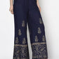 Aniyah Rayon Navy Blue Color Block Print Flared Slip-On Palazzo (AN-211K)