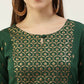 FIORRA Women's Green Poly Crepe Straight Kurta Pant With Dupatta - Swadesiicart