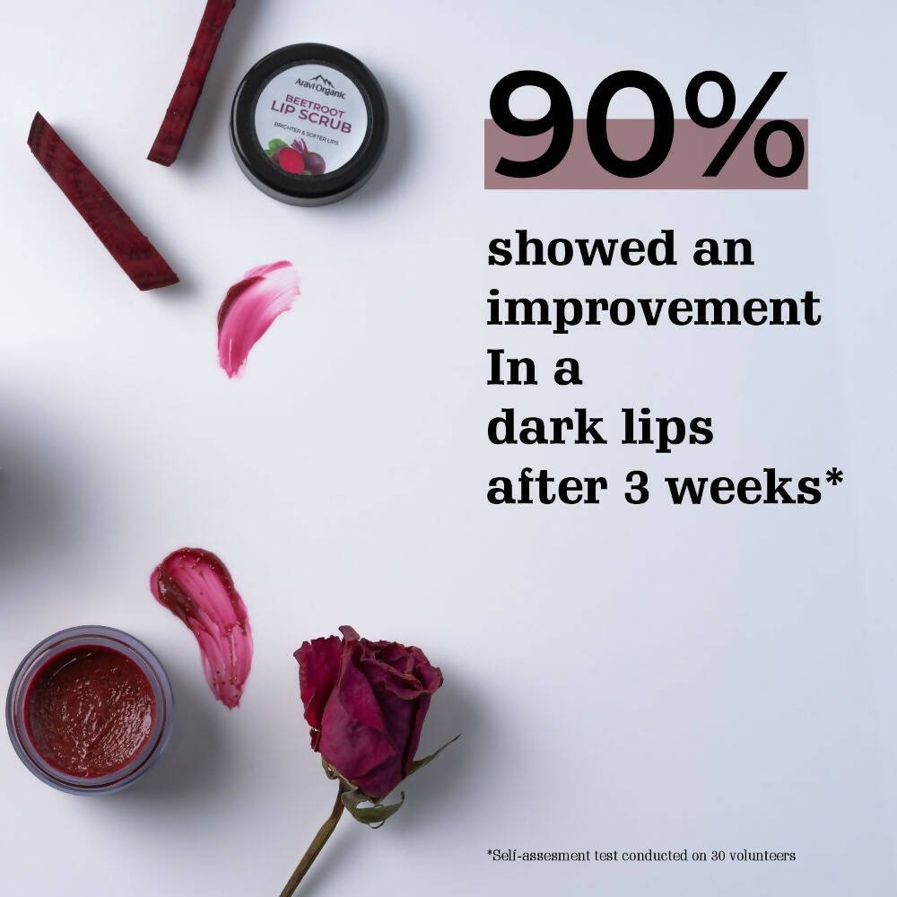 Aravi Organic Beetroot Lip Lightening Scrub Balm - Swadesiicart