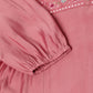 Pink Chinon Yoke Embroidered A-line Top - Tarini - Swadesiicart