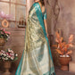 Anaita Blue Tissue Silk With Zari Weaving Saree With Blouse