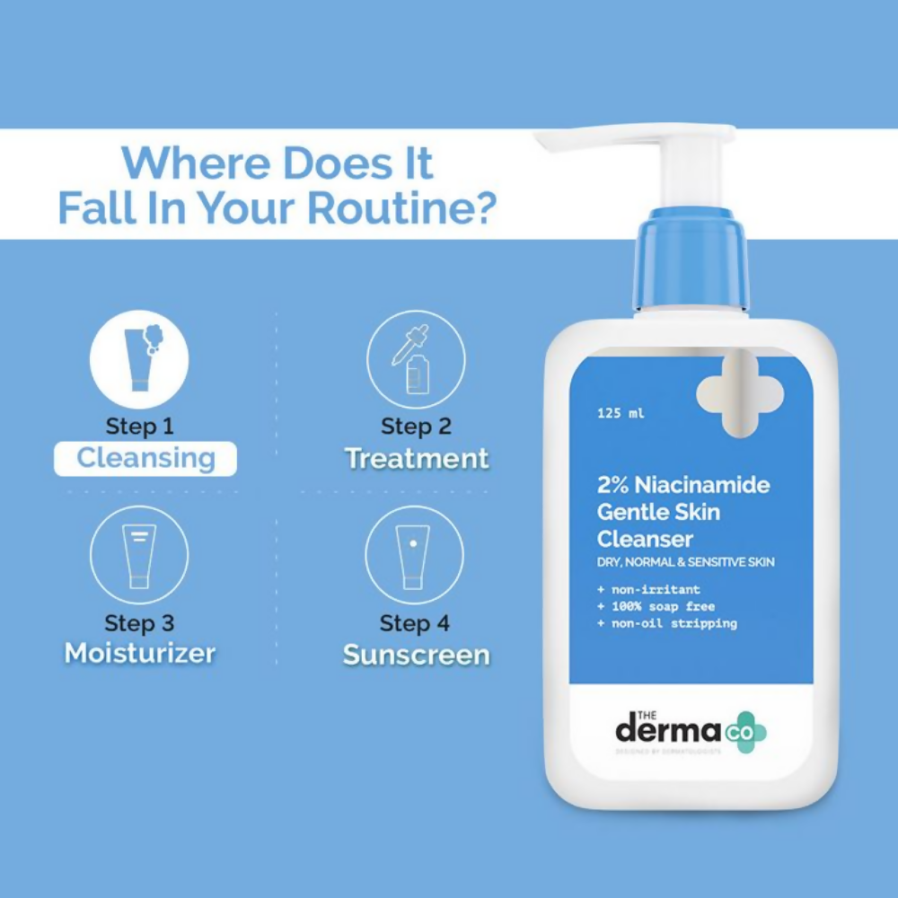 The Derma Co 2% Niacinamide Gentle Skin Cleanser for Sensitive, Dry & Normal Skin - Swadesiicart
