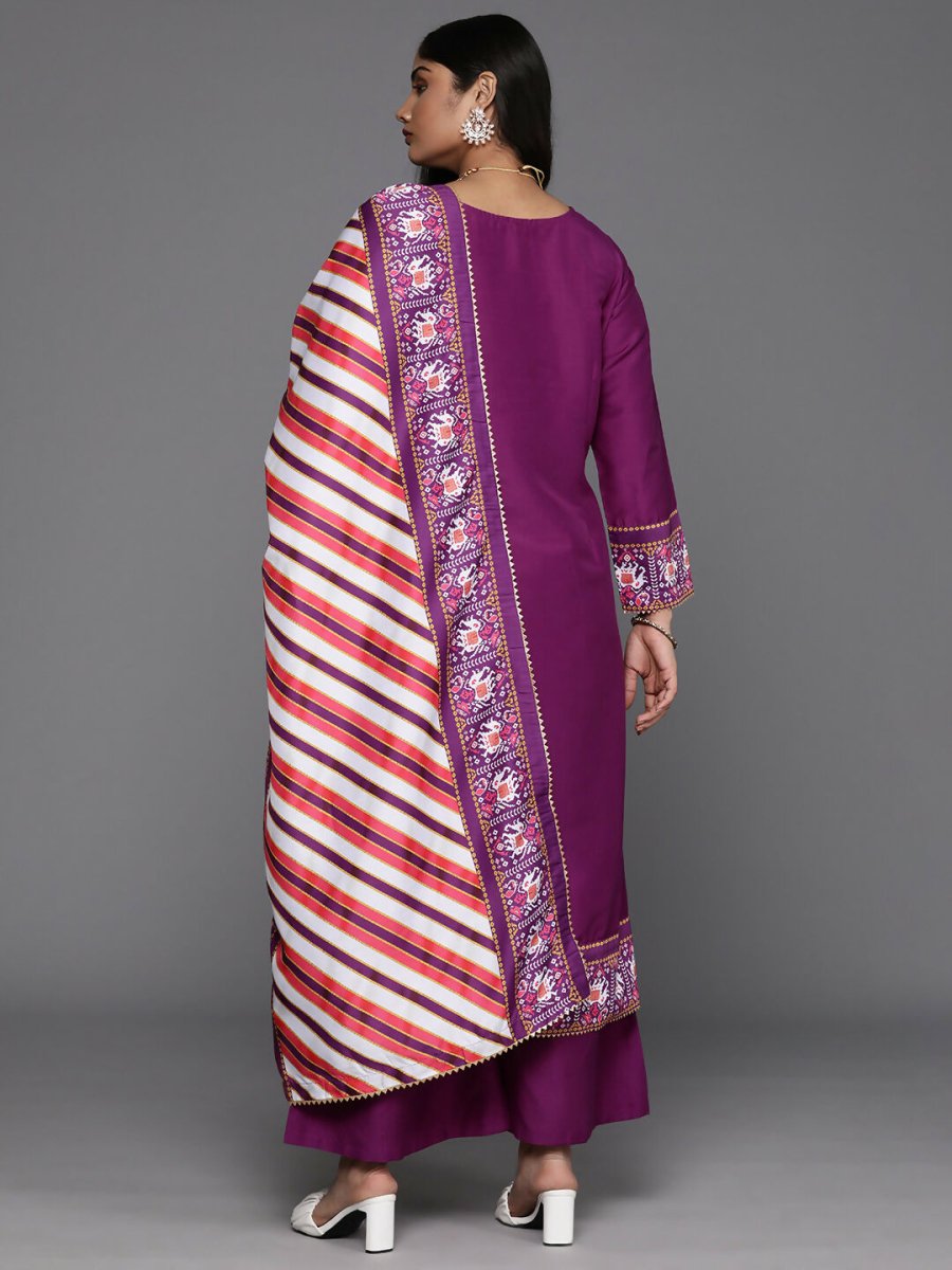 Ahalyaa Women's Traditional wear Kurta Set - Purple | Swadesiicart