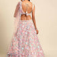 House of Panchhi Cream Net Sequins, Mirror and thread embroidery Lehenga choli & Dupatta | Swadesiicart