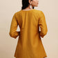 Mustard Chinon Embroidered Top - Tarini - Swadesiicart
