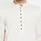 Even Apparels Cream Rayon Men's Kurta With Band Collar | Swadesiicart