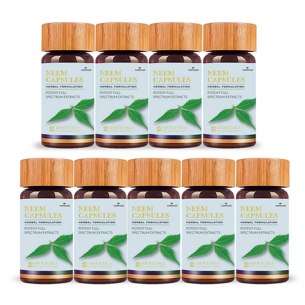 Biogetica Neem 80 Capsules - Swadesiicart