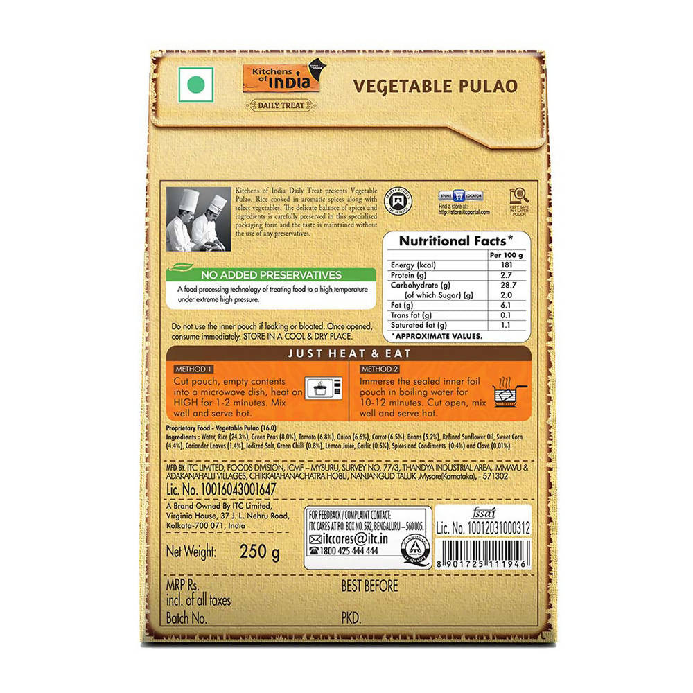 Kitchens of India Vegetable Pulao - Swadesiicart