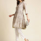 Grey Chiffon Paisley Printed Top - Himanshi - Swadesiicart