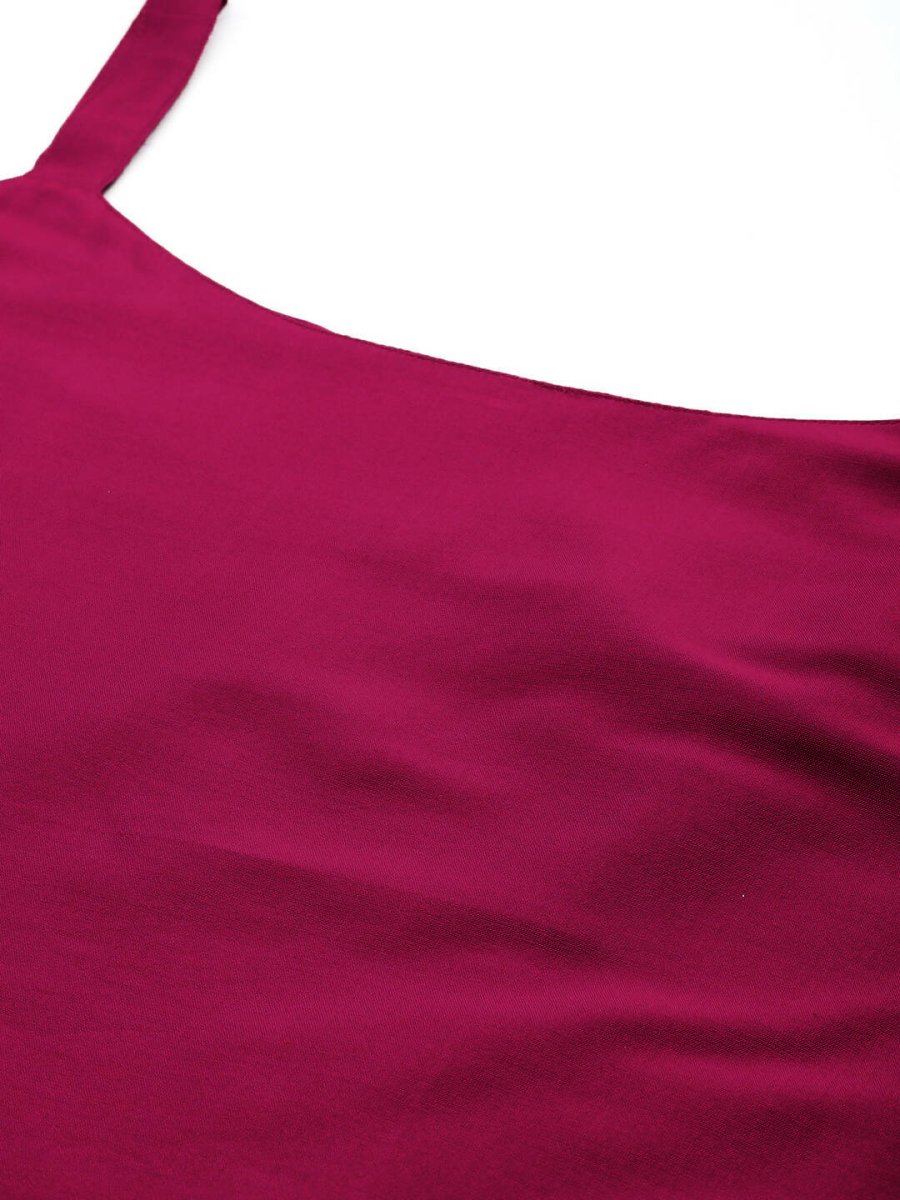 Ahalyaa Women's Traditional wear Kurta Set - Burgundy | Swadesiicart