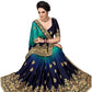 Sarvadarshi Fashion Women's Blue Barfi Silk Heavy lace Embroidery work Saree With blouse piece | Swadesiicart