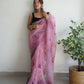 Vamsee Dillagi Light Pink Organza Saree - Swadesiicart