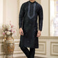 Raivat Ethnic Banarasi Art Silk Thread and Mirror Work Kurta Pajama In Black Colour | Swadesiicart