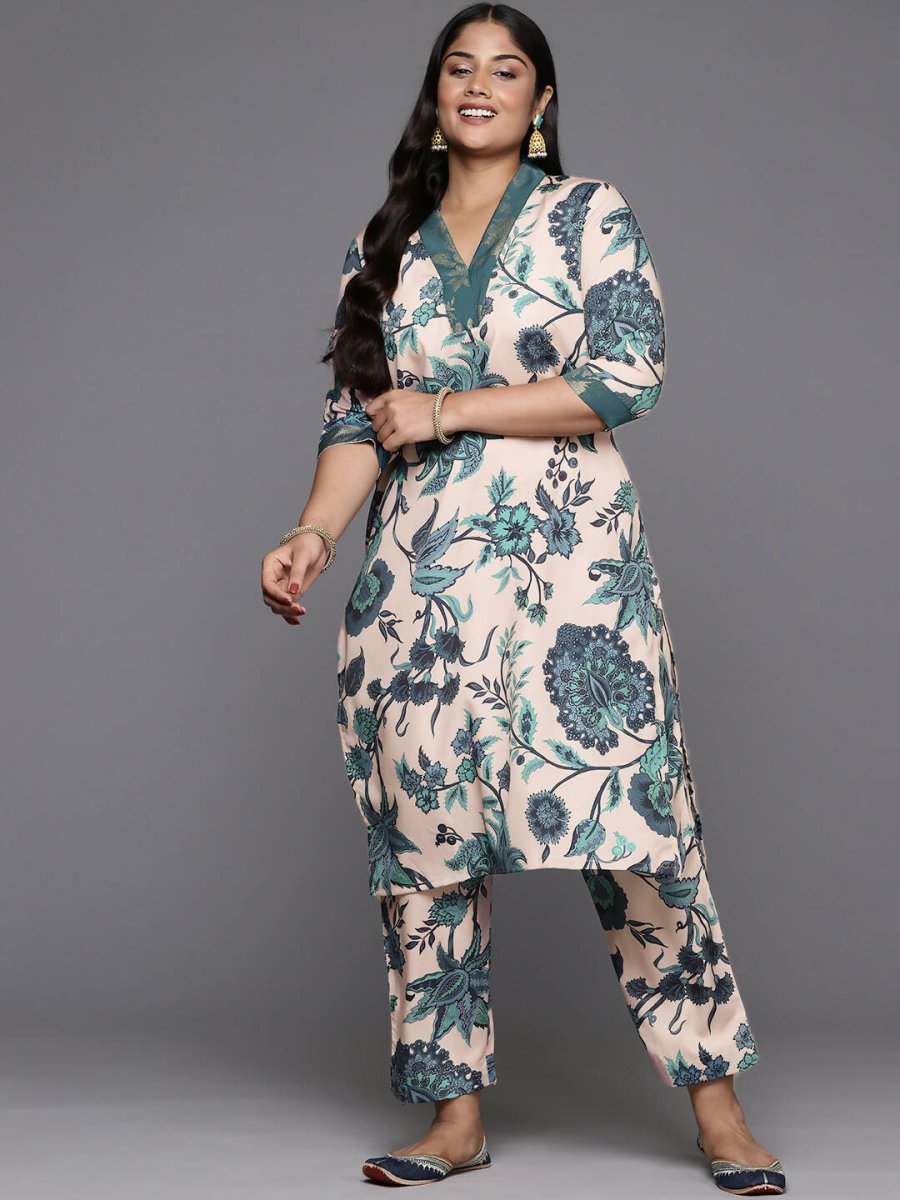 Ahalyaa Women's Traditional wear Kurta Set - Tan | Swadesiicart