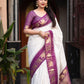 Lavender Silk Zari Woven Saree with Unstitched Blouse - Hiral Fashion | Swadesiicart