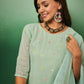 Aqua Blue Georgette Handwork Unstitched Dress Material - Hanika | Swadesiicart