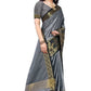 Vamika Banarasi Jacquard Weaving Grey Saree (DHONI GREY) | Swadesiicart