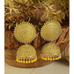 Mominos Fashion Joharkamal Gold-Polished Meenakari Jhumkas For Women & Girls (Yellow) - Swadesiicart