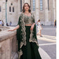 Anaita Green Real Premium Silk Stitched Shrug Suit with Embroidery Work