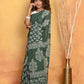 Very Much Indian Handblock Printed Cotton Saree With Natural Dyes - Green | Swadesiicart