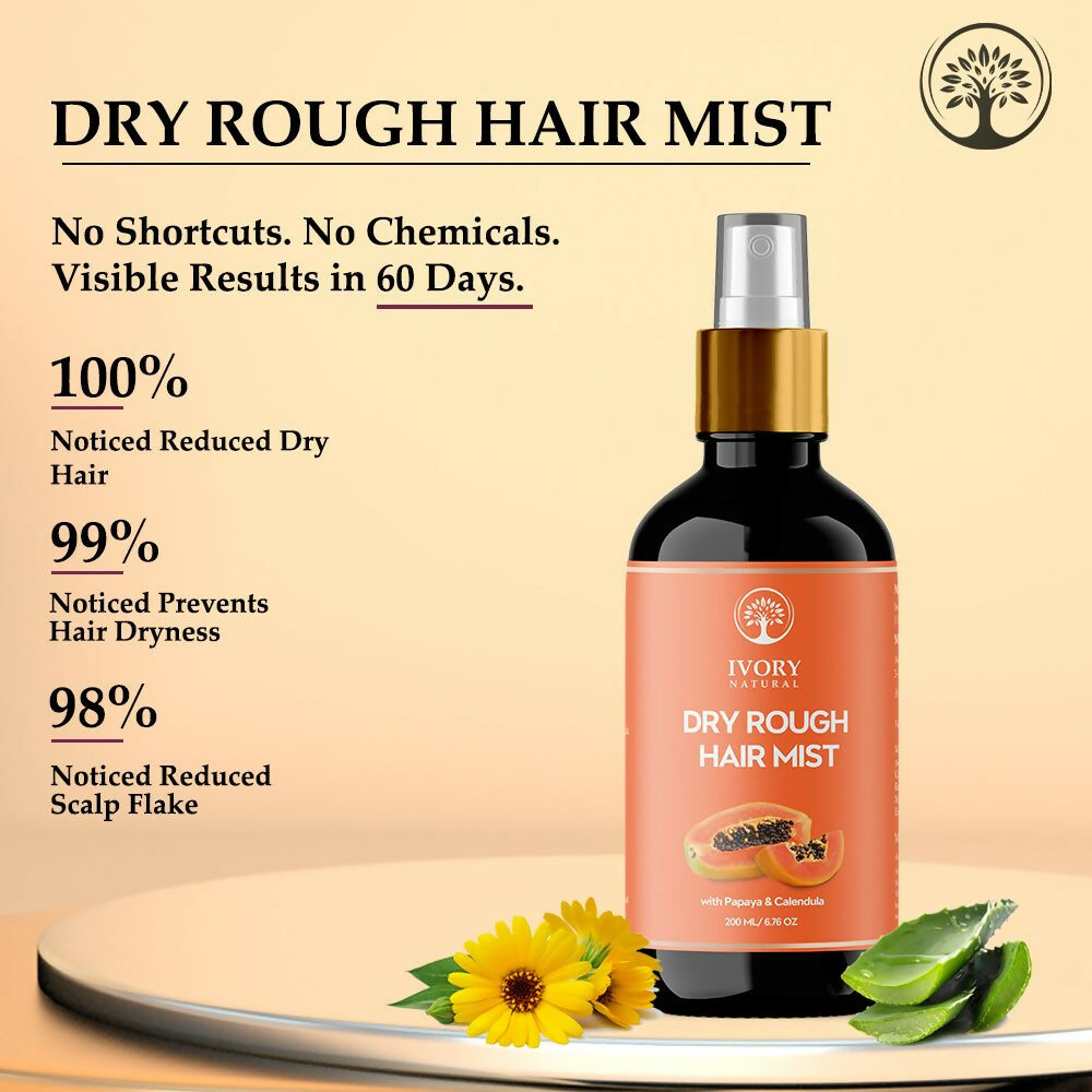 Ivory Natural Dry Rough Hair Mist - Reenergize, Moisturize, And Glow - Immediate Hydration For Dry Hair | Swadesiicart