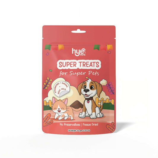 Hye Pets Super Treats For Super Pets – Freeze Dried Treats Made With Goat Milk, Strawberry & Banana - Swadesiicart
