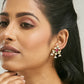 Nuyug 22K Gold-Plated Elegant Kundan & Ruby Stone Studded & Beaded Studs | Swadesiicart