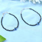 Mominos Fashion Kamal Johar Nazariya Silver With Black Crystals Anklets | Swadesiicart