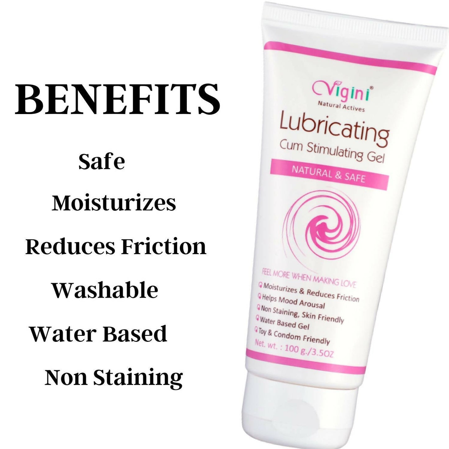 Vigini Natural Actives Vaginal Lubricant, Lubricating Cum Stimulating Lube Gel - Swadesiicart