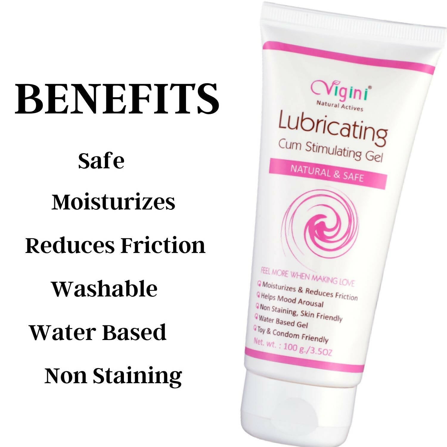 Vigini Natural Actives Vaginal Lubricant, Lubricating Cum Stimulating Lube Gel - Swadesiicart