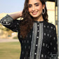 Juniper Women's Black Cambric Floral Printed Tunic | Swadesiicart