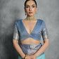 Vishnu Weaves Women's Firozi Tussar Silk Zari Woven Saree with Blouse - Swadesiicart
