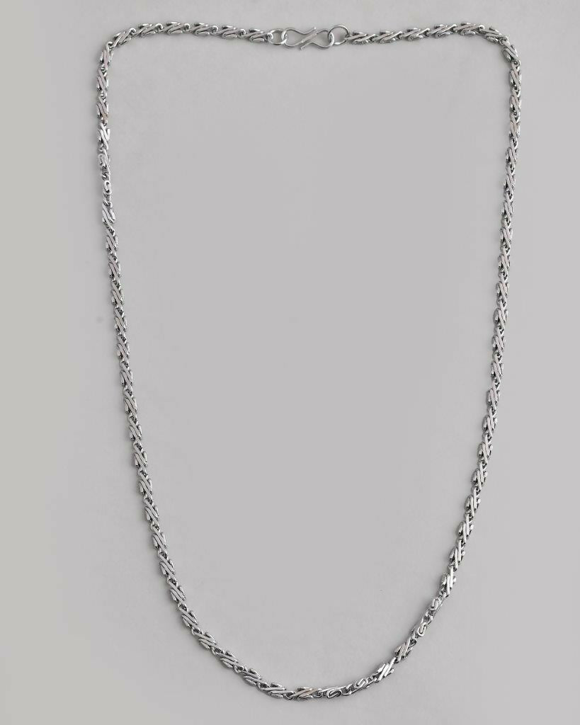 VOJ Silver Plated Designer Chain For Men | Swadesiicart