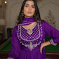 Jyoti Fashion Women's Purple Soft Silk Embroidered Designer Kurta Set | Swadesiicart