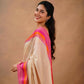 Exclusive Collection Beige Beautiful Khadi Cotton Handloom Saree - Swadesiicart