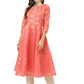 Ahalyaa Women Peach Chanderi Jacquard Woven Dress | Swadesiicart