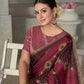 Maroon Rangkat Tussar Silk Woven Design Saree with Unstitched Blouse - Mohmanthan Eshani | Swadesiicart