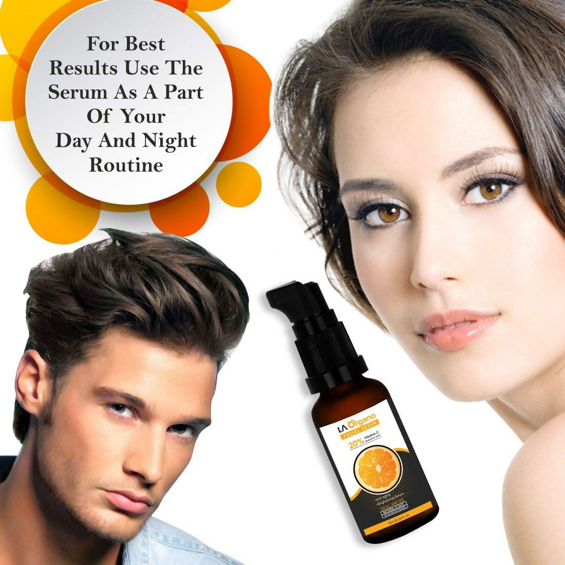 LA Organo Vitamin C Face Serum Anti-Aging Formula For Face Glowing | Swadesiicart