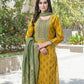 BulBul Aaliya Mustard Cotton Kurta Set with Dupatta - Swadesiicart